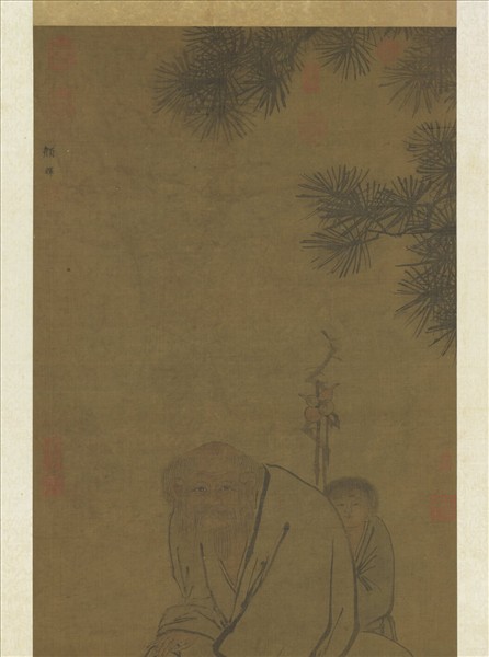 元顏輝畫老子騎牛　軸