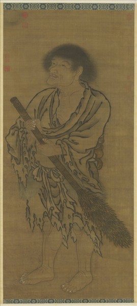 元顏輝畫拾得子　軸