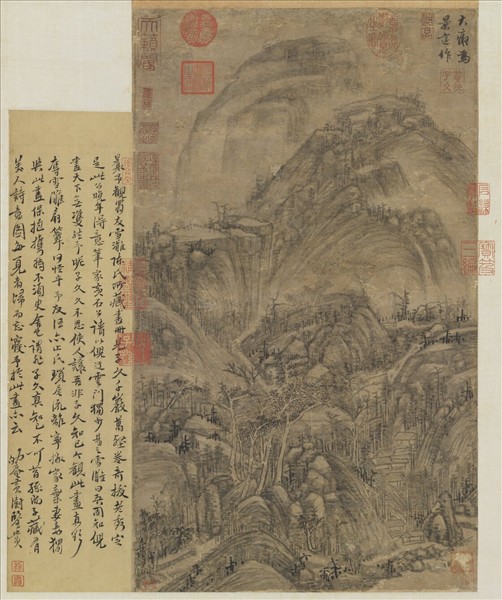 元黃公望谿亭山色　軸