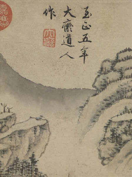 元黃公望溪亭秋色　軸