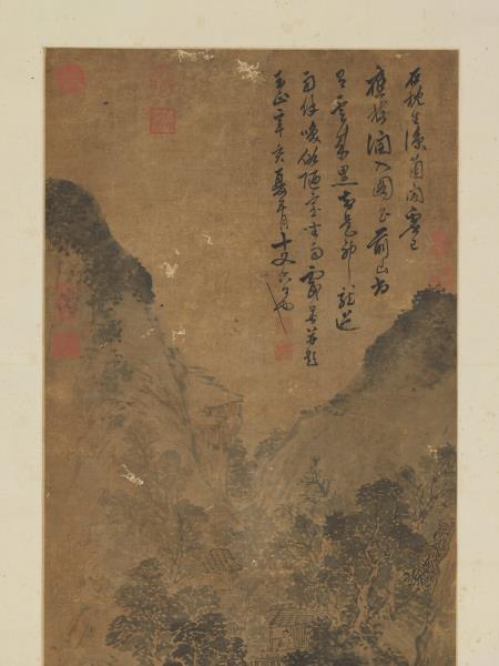 元吳鎮溪山雨意圖　軸