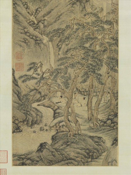 元王蒙松風泉石圖　軸