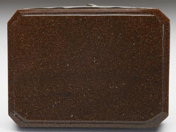 銀嵌金星玻璃鼻煙盒