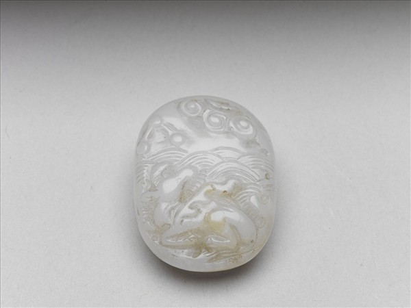 玉犀牛望月飾件