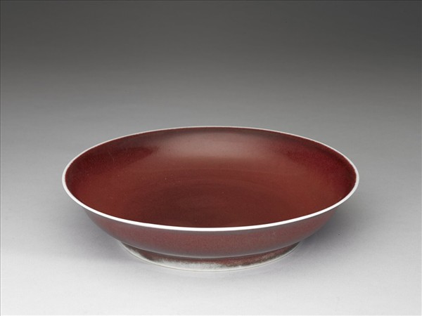 霽紅釉盤