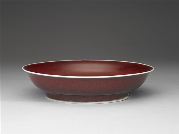 霽紅釉盤
