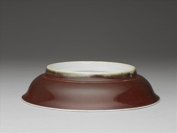 霽紅釉盤