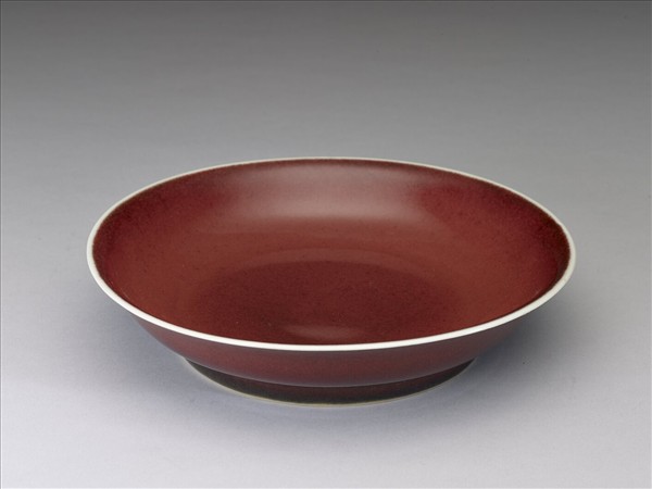 霽紅釉盤