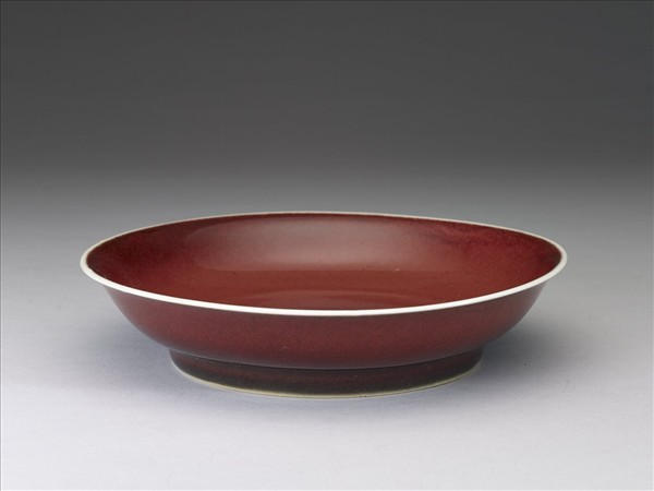 霽紅釉盤