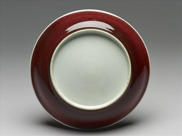 霽紅釉盤