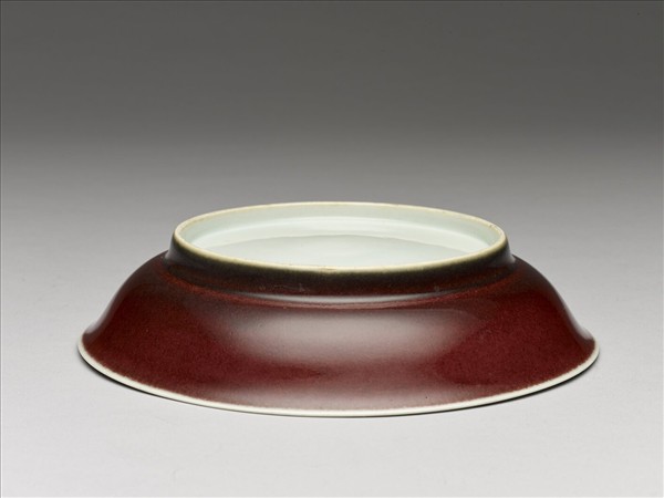 霽紅釉盤