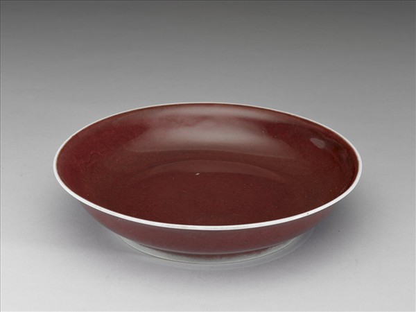 霽紅釉盤