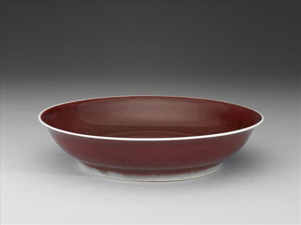 霽紅釉盤