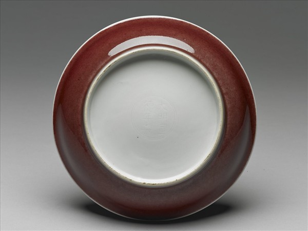 霽紅釉盤