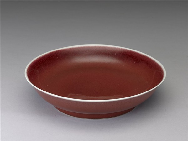 霽紅釉盤