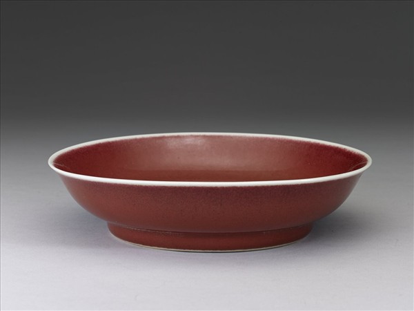 霽紅釉盤