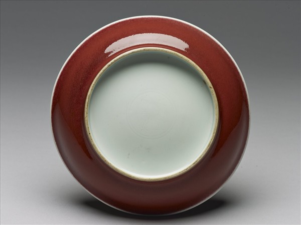 霽紅釉盤