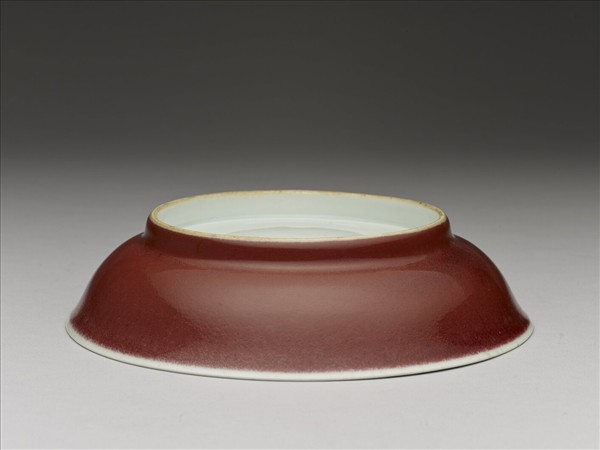 霽紅釉盤