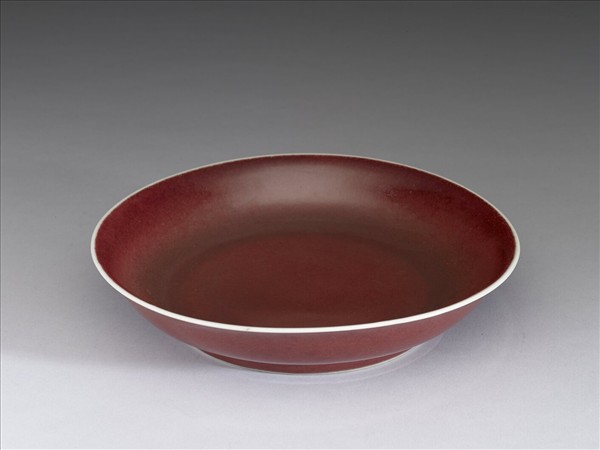 霽紅釉盤