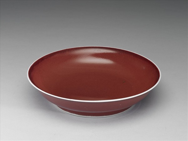 霽紅釉盤