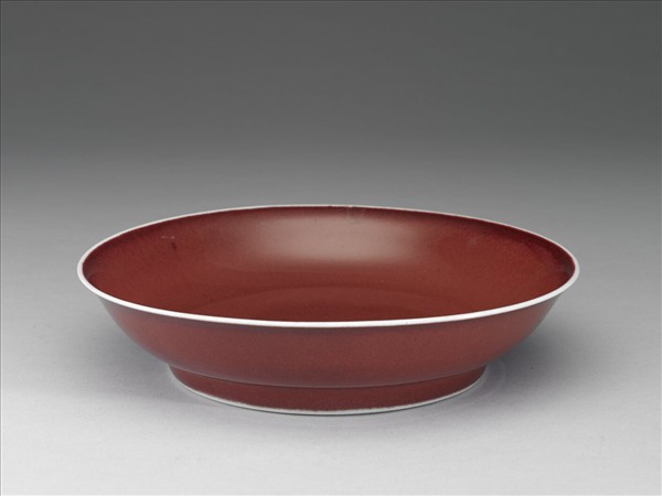 霽紅釉盤