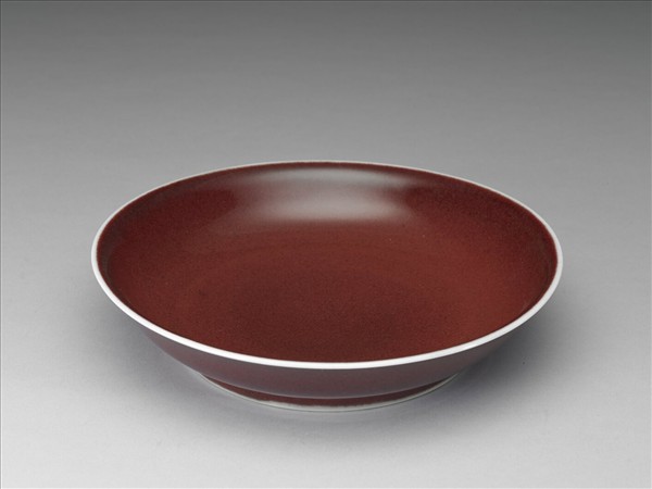 霽紅釉盤