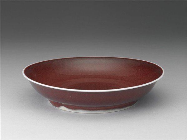 霽紅釉盤