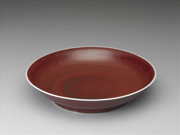霽紅釉盤