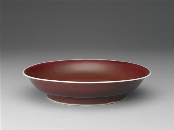 霽紅釉盤