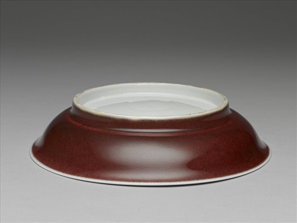霽紅釉盤