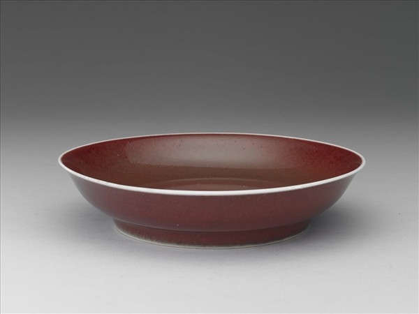 霽紅釉盤