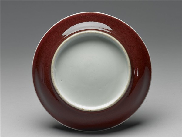 霽紅釉盤