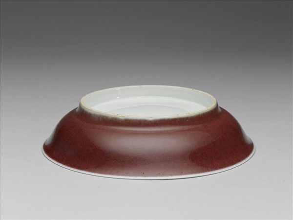 霽紅釉盤