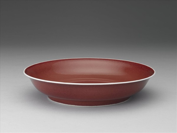 霽紅釉盤