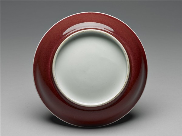 霽紅釉盤