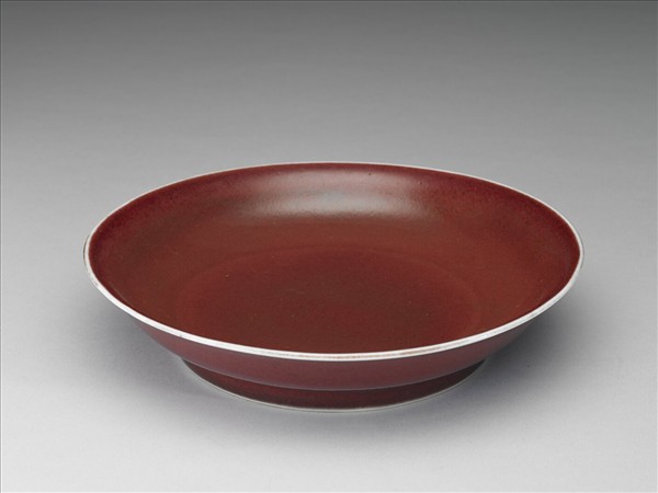 霽紅釉盤