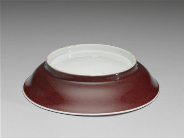 霽紅釉盤