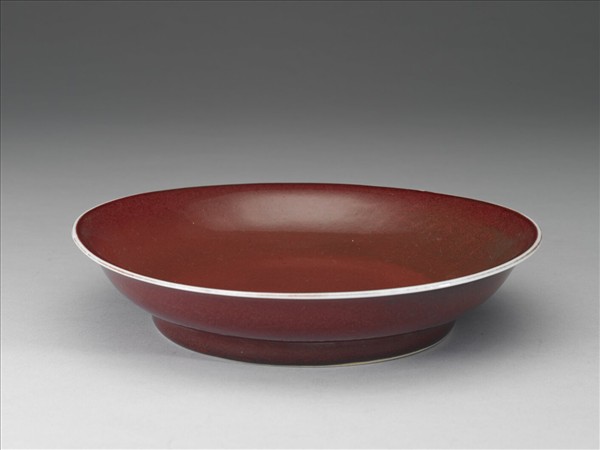 霽紅釉盤