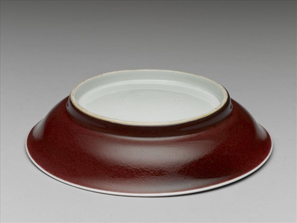 霽紅釉盤