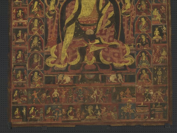 西藏十五世紀釋迦牟尼佛與十六羅漢唐卡