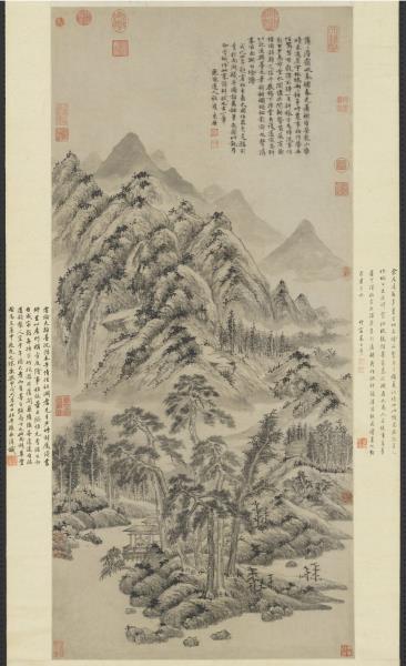 明杜瓊南湖草堂圖　軸