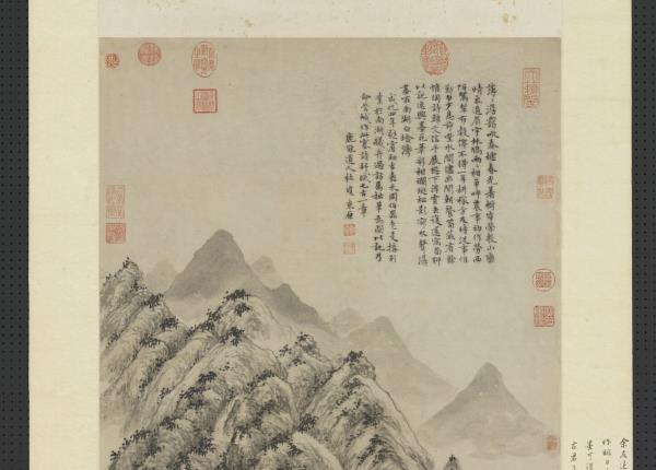 明杜瓊南湖草堂圖　軸