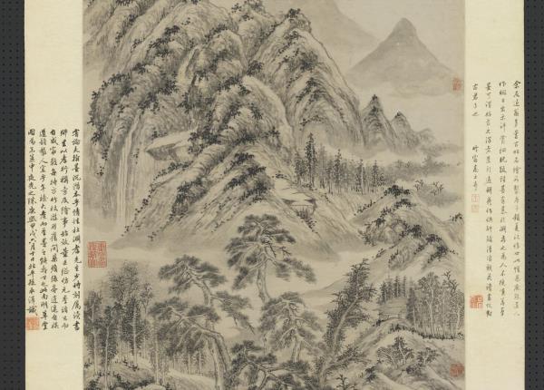 明杜瓊南湖草堂圖　軸