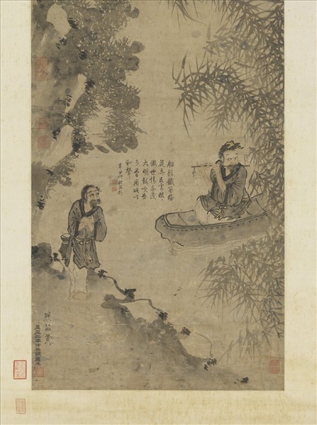 元楊維禎鐵笛圖　軸