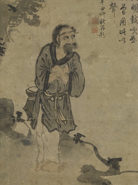 元楊維禎鐵笛圖　軸