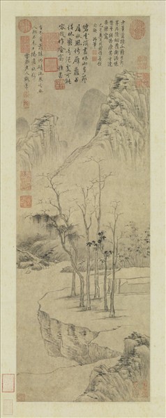 元曹知白山水　軸