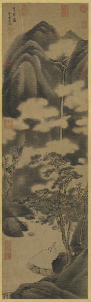 元曹知白畫雲泉圖　軸