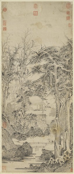 元曹知白松窗樂趣　軸