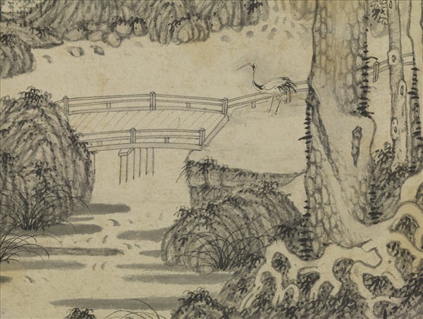 元曹知白松窗樂趣　軸