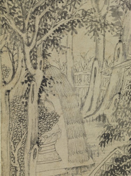 元曹知白松窗樂趣　軸